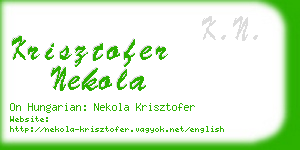 krisztofer nekola business card